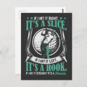 Carte Postale Drôle Joueur de golf Lucky Golf Swing Compétence J (Devant / Derrière)