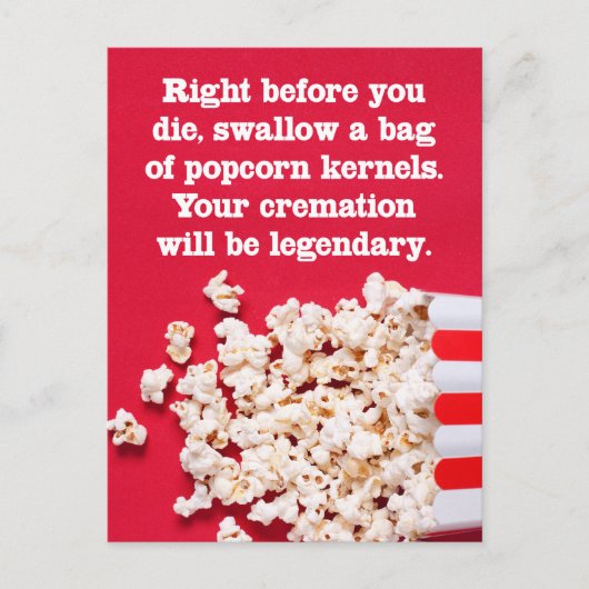 Carte postale drôle "Juste avant de mourir" (Devant)