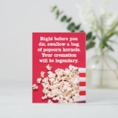 Carte postale drôle "Juste avant que vous mouriez" (Debout devant)