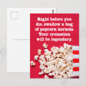 Carte postale drôle "Juste avant que vous mouriez" (Devant / Derrière)