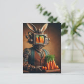 Carte Postale Drôle Lapin Steampunk Avec Carottes (Debout devant)