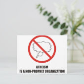 Carte Postale Drôle - L'athéisme est une organisation non prophè (Debout devant)