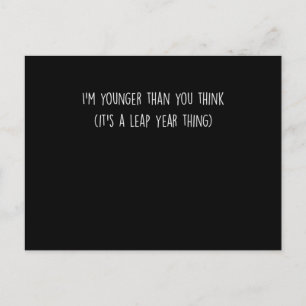 Carte Postale Drôle Leap Année relevé bébé Mon plus jeune T