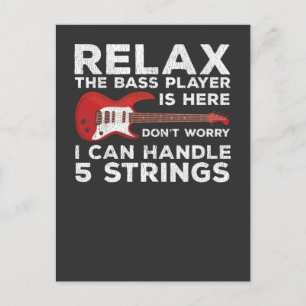 Carte Postale Drôle Lecteur basse cordes Baid Musicien de soutie