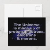 Carte postale drôle "L'Univers" (Devant / Derrière)