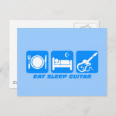 Carte Postale Drôle manger guitare de sommeil (Devant / Derrière)