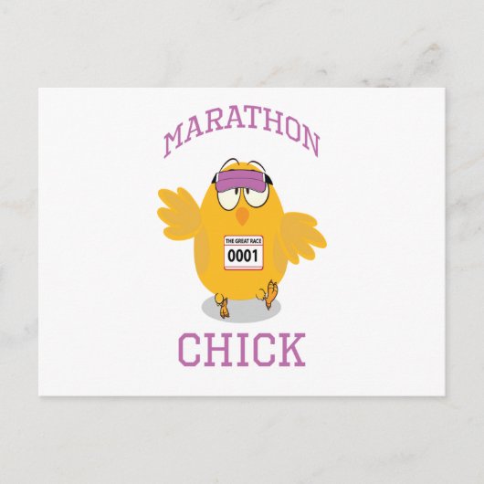 Carte Postale Drôle Marathon Chick (Devant)
