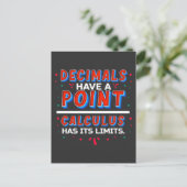 Carte Postale Drôle Math Enseignant Décimales Calcul (Debout devant)
