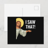 Carte Postale Drôle Mème Jésus J'Ai Vu Que Citation Chrétienne D (Devant / Derrière)