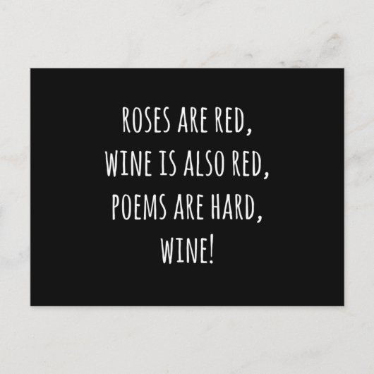 Carte Postale Drôle Mème Valentines Jour Vin Citation À Boire De (Devant)