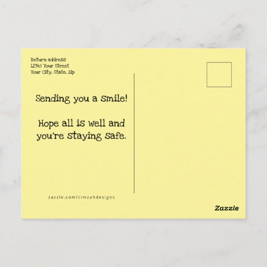 Carte Postale Drôle mignon assis / Rester Chiens pendant la pand (Dos)