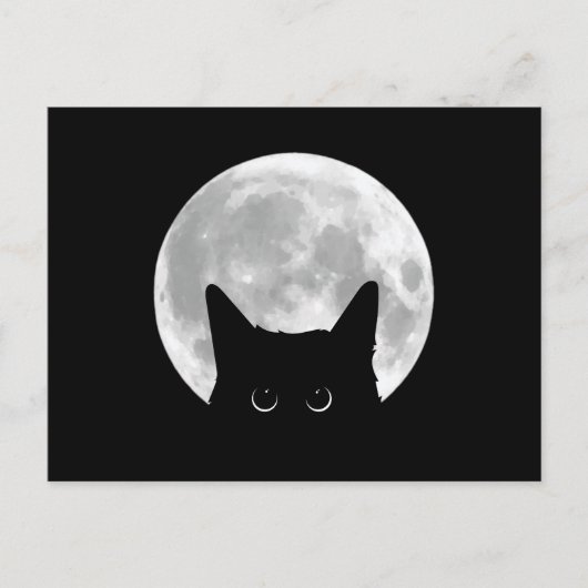 Carte Postale Drôle mignon Chat noir Halloween (Devant)