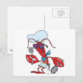 Carte Postale drôle mignon cuisinier de homard (Devant / Derrière)