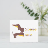 Carte Postale Drôle mignon dachshund pour parent chien long (Debout devant)