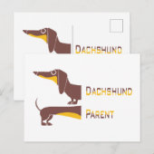 Carte Postale Drôle mignon dachshund pour parent chien long (Devant / Derrière)