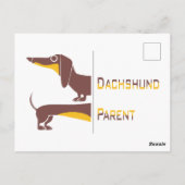 Carte Postale Drôle mignon dachshund pour parent chien long (Dos)