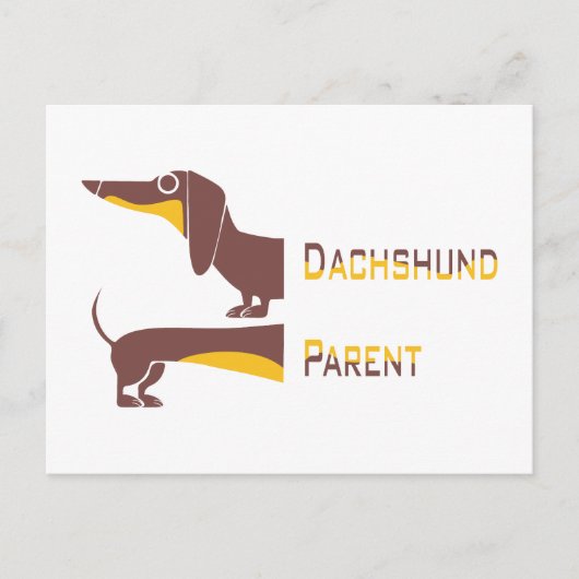 Carte Postale Drôle mignon dachshund pour parent chien long (Devant)