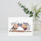 Carte Postale drôle mignon mariage cochons marié marié (Debout devant)