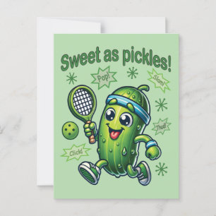 Carte Postale Drôle Mignon Sucré comme des Pickles Pickleball