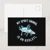 Carte Postale Drôle Mon Esprit Animal Est Un Axolotl (Devant / Derrière)