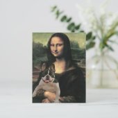 Carte Postale Drôle Mona Lisa tenant un chien (Debout devant)