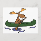 Carte Postale Drôle Moose Canoeing Cartoon (Devant)