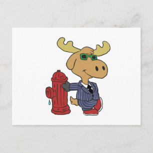 Carte Postale Drôle Moose en costume bleu   choisir la couleur d