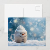 Carte Postale Drôle Mug de Noël en Snowmann (Devant / Derrière)