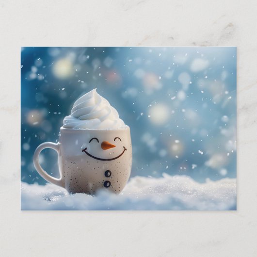 Carte Postale Drôle Mug de Noël en Snowmann (Devant)