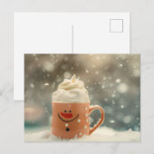 Carte Postale Drôle Mug de Noël en Snowmann (Devant / Derrière)