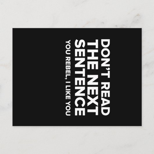 Carte Postale Drôle Ne Lis Pas Mon T-shirt (Devant)