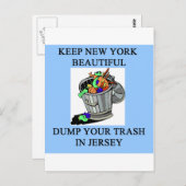 Carte Postale drôle new york new jersey blague (Devant / Derrière)