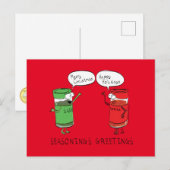 Carte Postale Drôle Noël Cartoon Cuisines épices (Devant / Derrière)