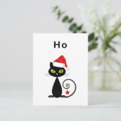 Carte Postale Drôle noir assis Père Noël Chat de Noël (Debout devant)