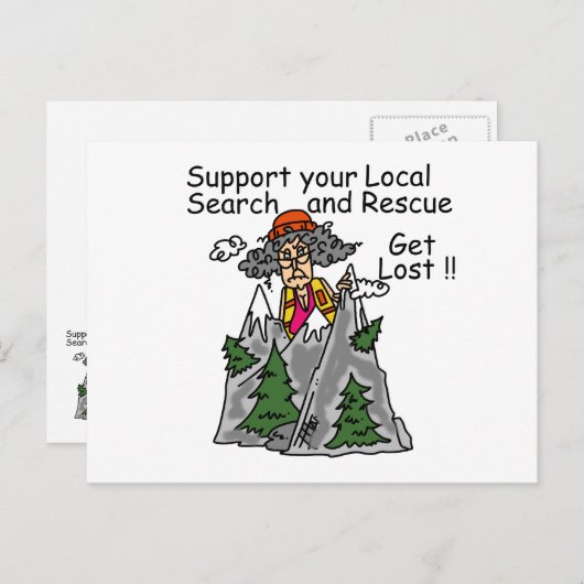 Carte Postale Drôle obtenez perdu (Devant / Derrière)