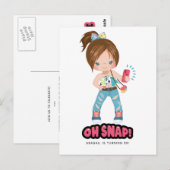 Carte Postale Drôle Oh Snap ! Fille de la fête d'anniversaire se (Devant / Derrière)