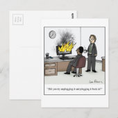 Carte Postale Drôle ordinateur et la technologie Office Cartoon (Devant / Derrière)