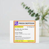 Carte Postale Drôle ordonnance rx (Debout devant)