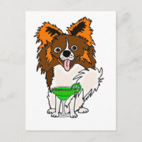 Drôle Papillon Chien Boire Margarita Cartoon