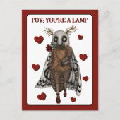 Carte Postale Drôle Papillon Rouge Romantique vers une Flamme An (Devant)