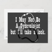 Carte Postale Drôle, Pas Un Gynocologue (Devant / Derrière)