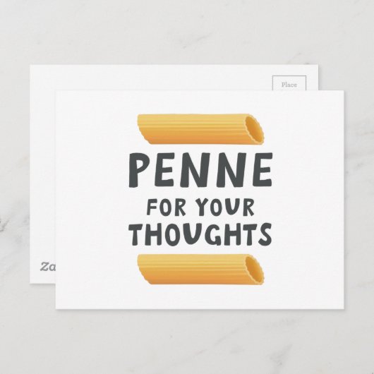 Carte Postale Drôle Pasta Pun (Devant / Derrière)