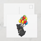 Carte Postale Drôle Patterdale Terrier Chien Avec Ballons (Devant / Derrière)