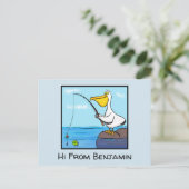 Carte Postale Drôle pélican de pêche (Debout devant)