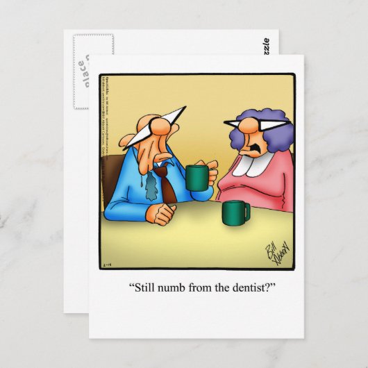 Carte postale drôle "Penser à vous" (Devant / Derrière)