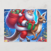Carte Postale Drôle Père Noël et Kangaroo (Devant)