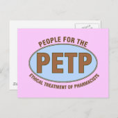 Carte Postale Drôle pharmacien cadeaux unique "PETP" conception (Devant / Derrière)