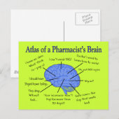 Carte Postale Drôle pharmacien des cadeaux de cerveau (Devant / Derrière)
