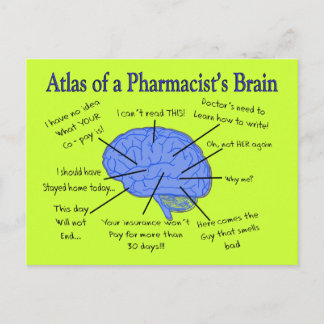 Carte Postale Drôle pharmacien des cadeaux de cerveau