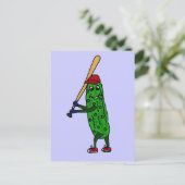 Carte Postale Drôle Pickle Jouer au dessin de baseball (Debout devant)